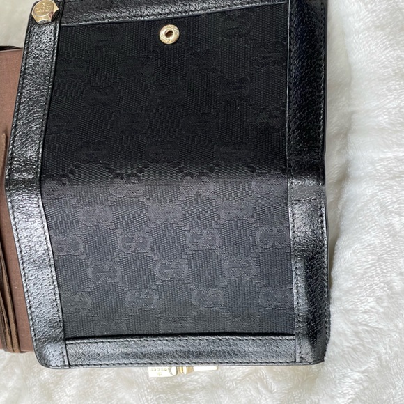GUCCI GG compact  FRENCH canvas/leather wallet - Picture 4 of 17